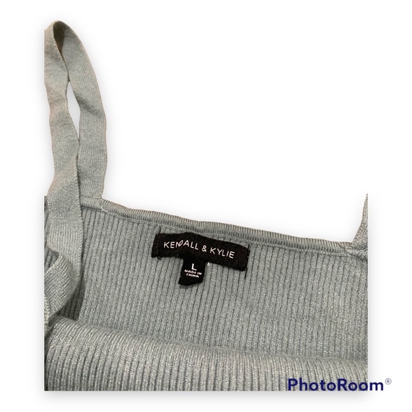 ✨Kendall & Kylie Powder Blue Crop Knit Tank - Picture 2 of 5